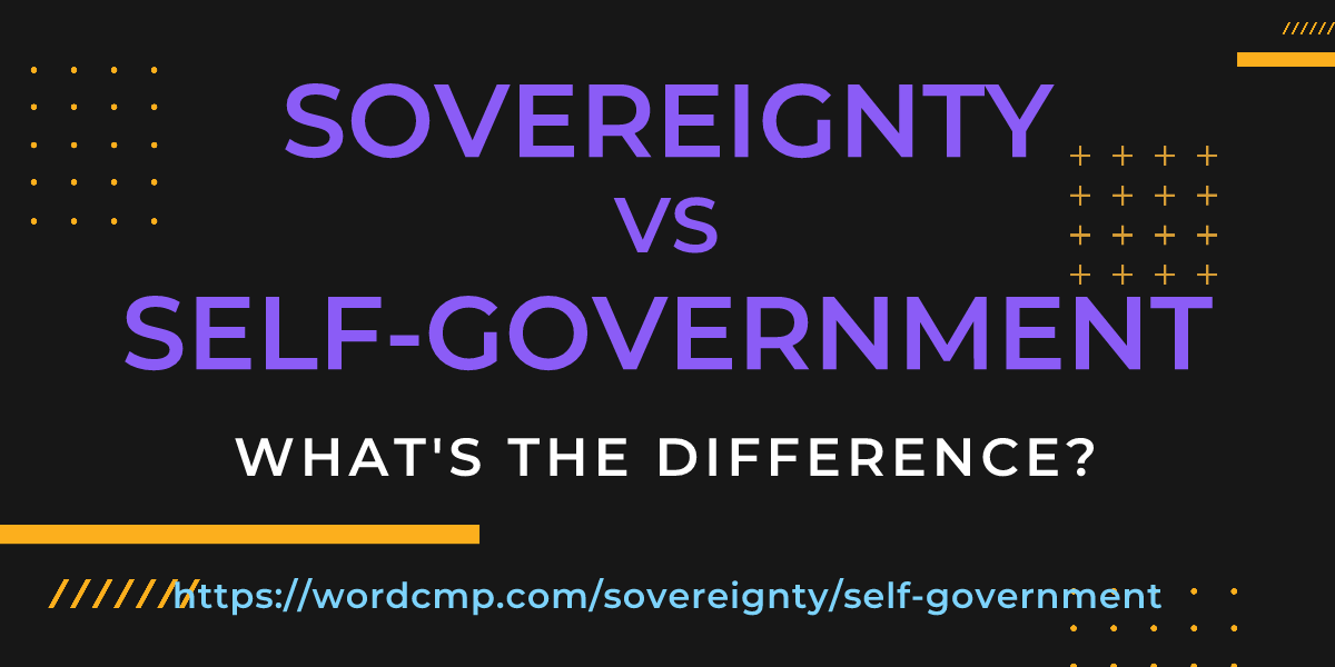 Difference between sovereignty and self-government