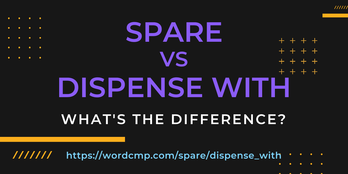 Difference between spare and dispense with