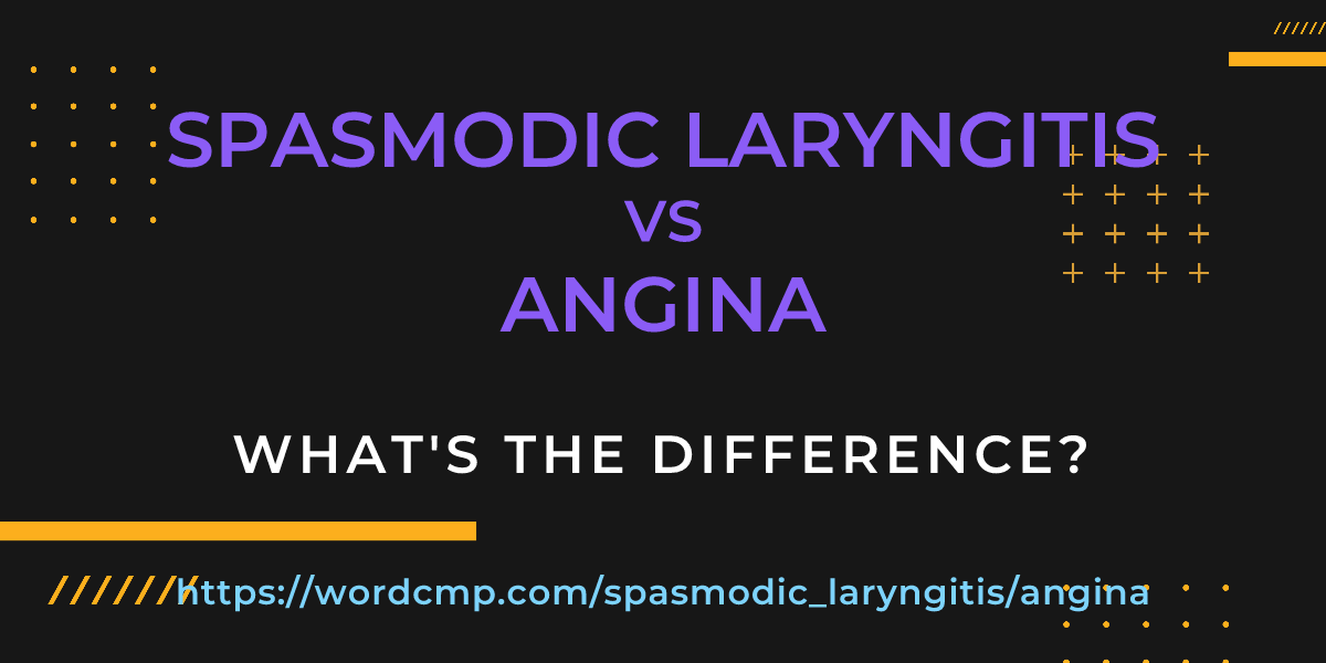 Difference between spasmodic laryngitis and angina