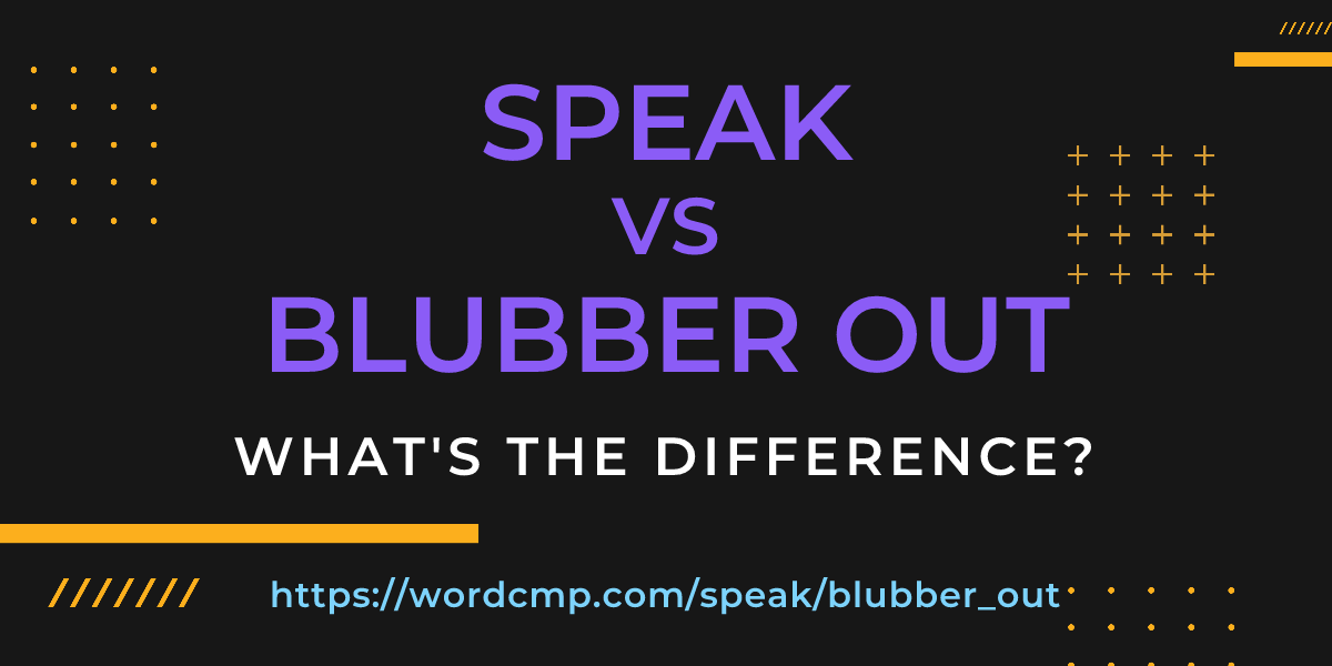 Difference between speak and blubber out