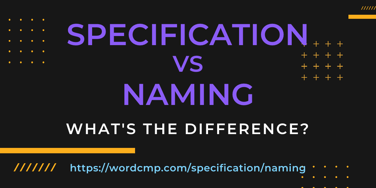 Difference between specification and naming