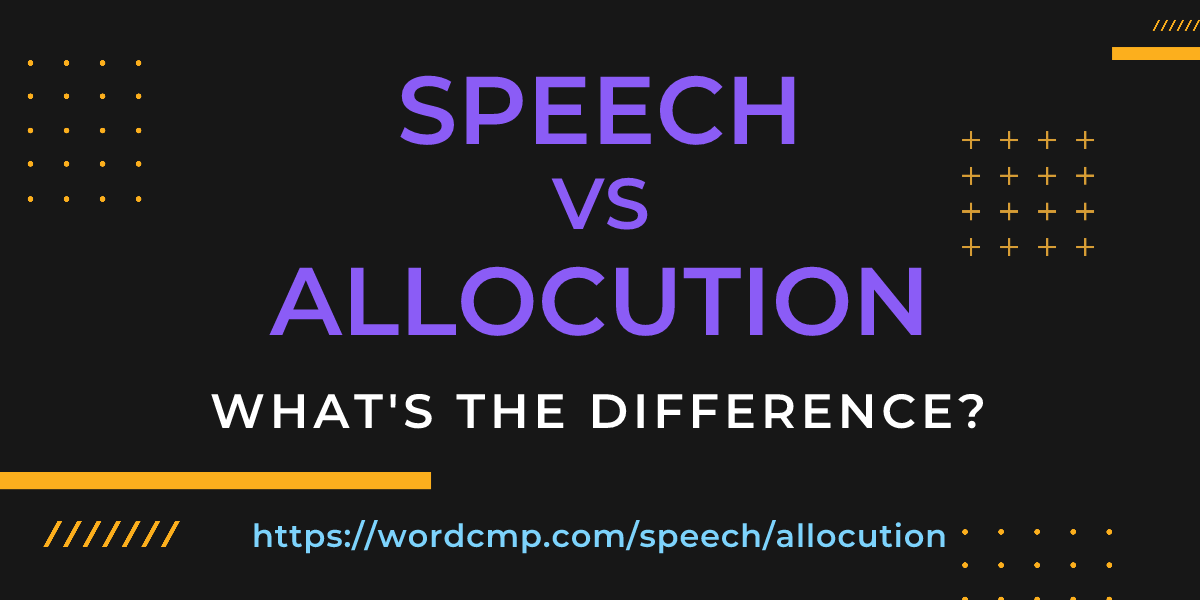 Difference between speech and allocution