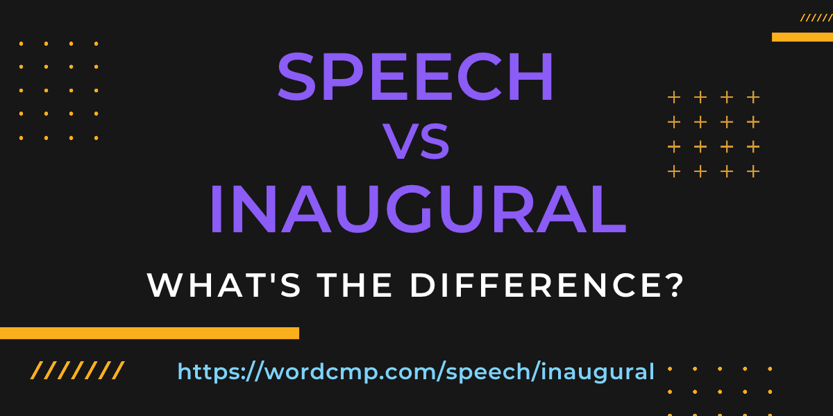 Difference between speech and inaugural