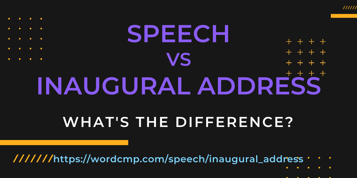 Difference between speech and inaugural address