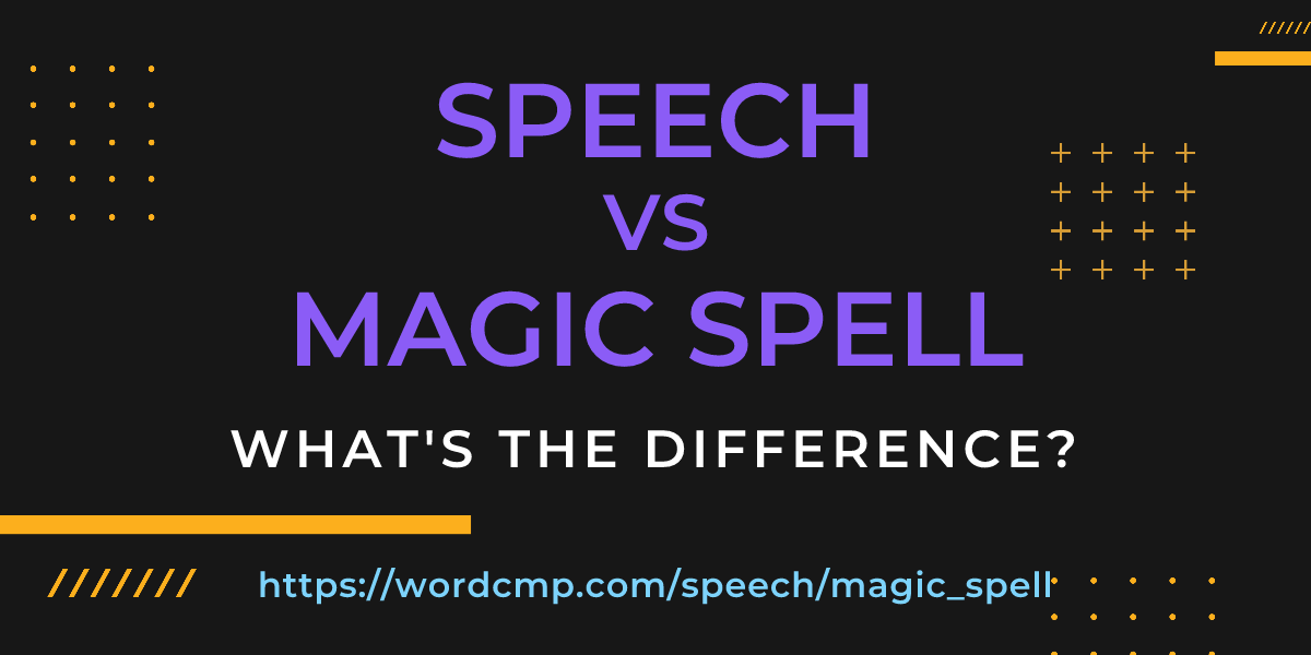Difference between speech and magic spell