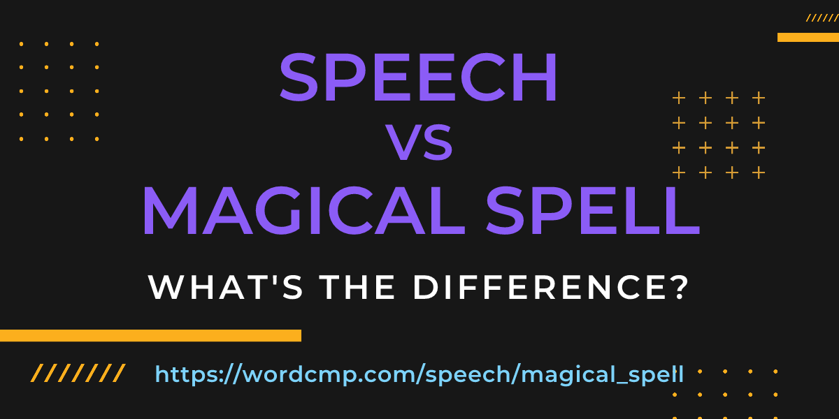 Difference between speech and magical spell
