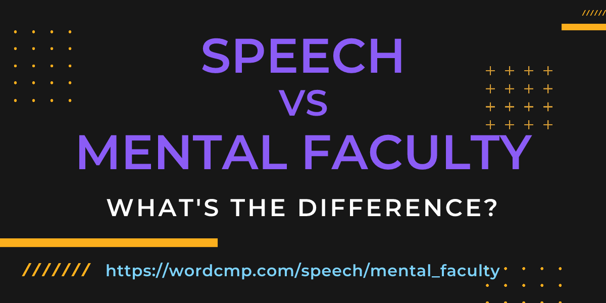 Difference between speech and mental faculty