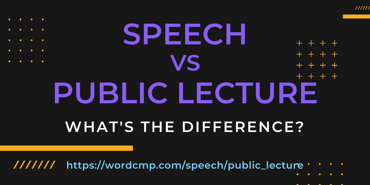 Difference between speech and public lecture
