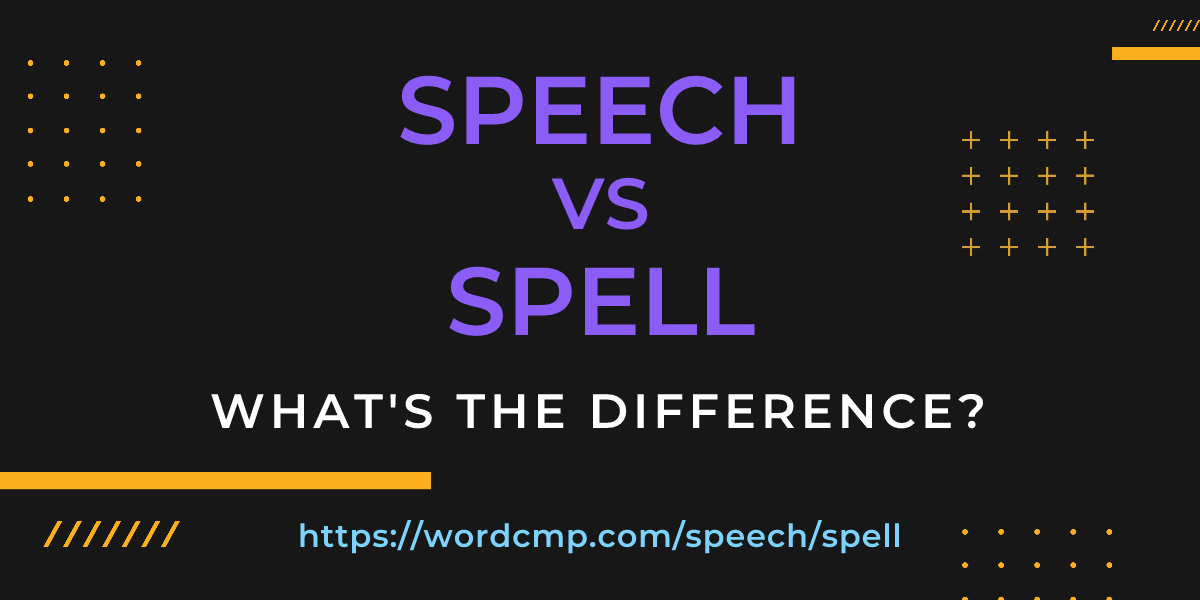 Difference between speech and spell