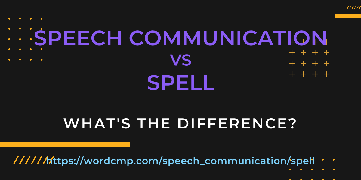 Difference between speech communication and spell