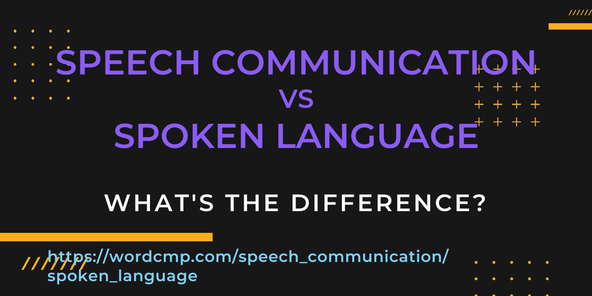 Difference between speech communication and spoken language