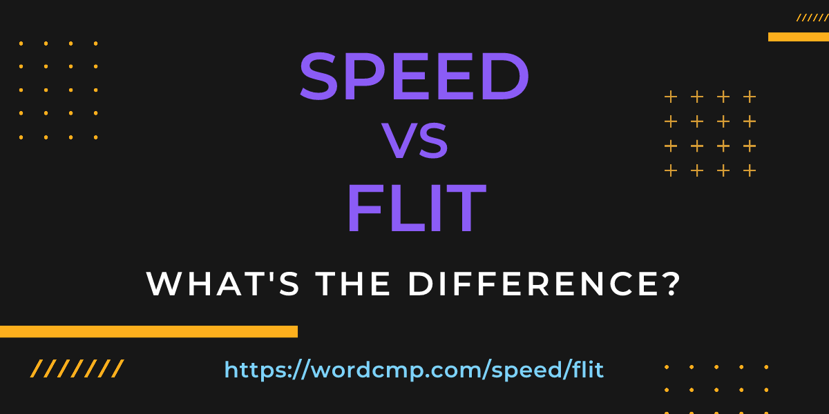 Difference between speed and flit