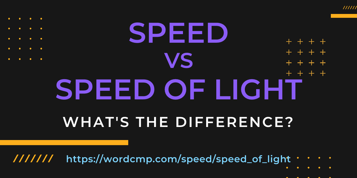 Difference between speed and speed of light