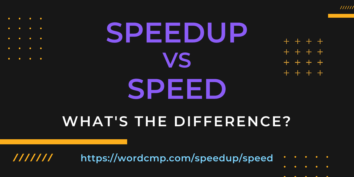 Difference between speedup and speed