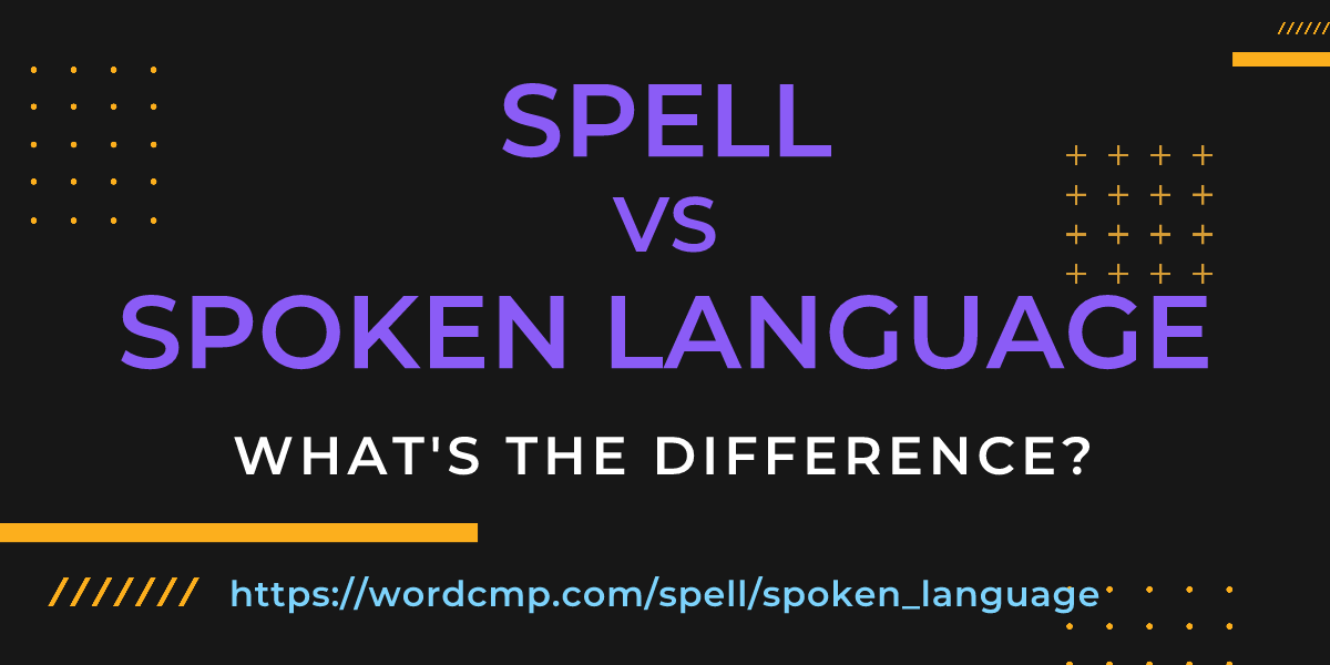 Difference between spell and spoken language