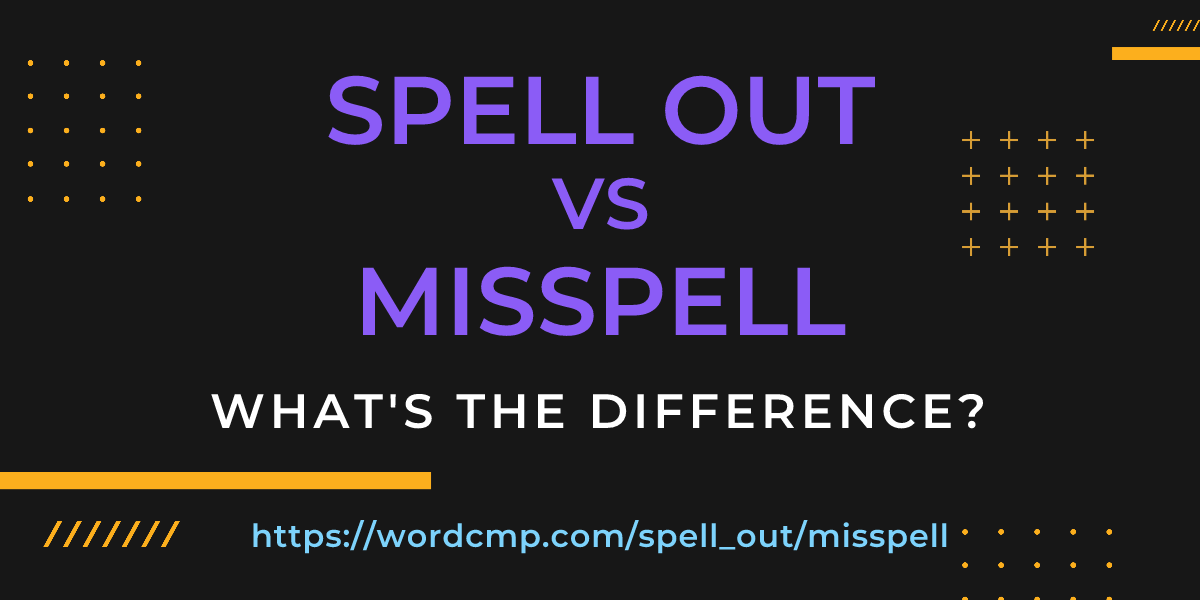 Difference between spell out and misspell