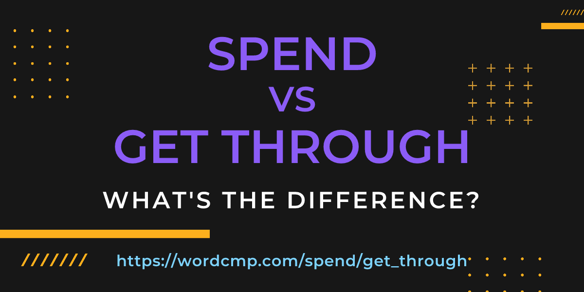 Difference between spend and get through