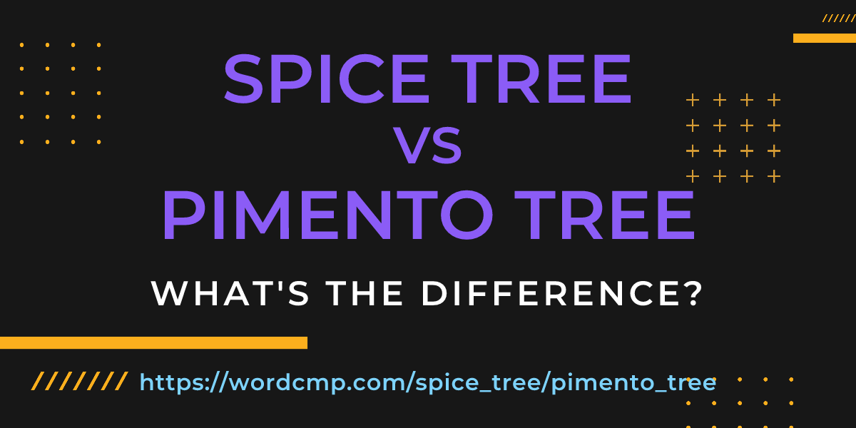 Difference between spice tree and pimento tree