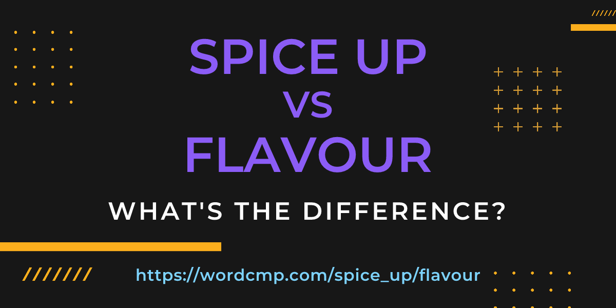 Difference between spice up and flavour