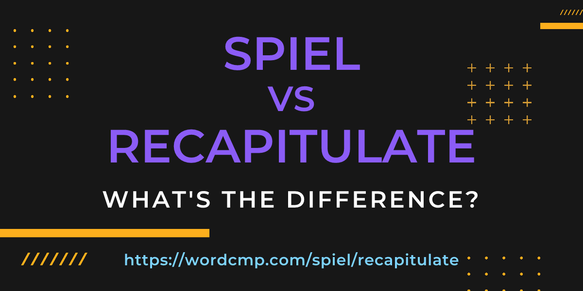 Difference between spiel and recapitulate