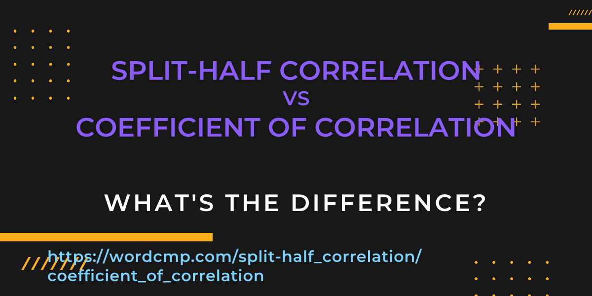 Difference between split-half correlation and coefficient of correlation