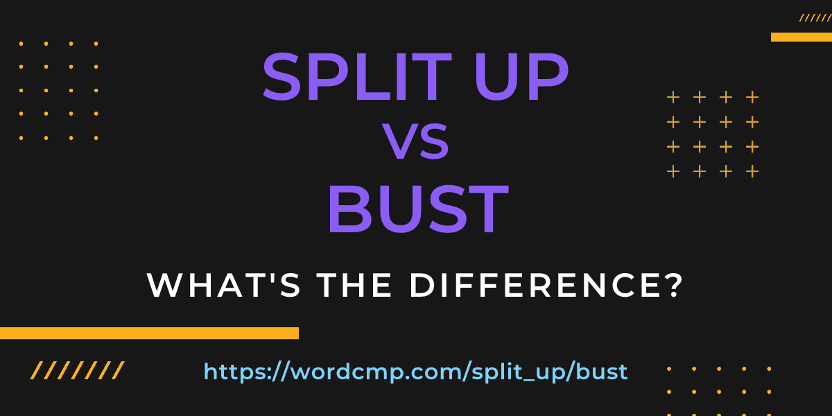 Difference between split up and bust
