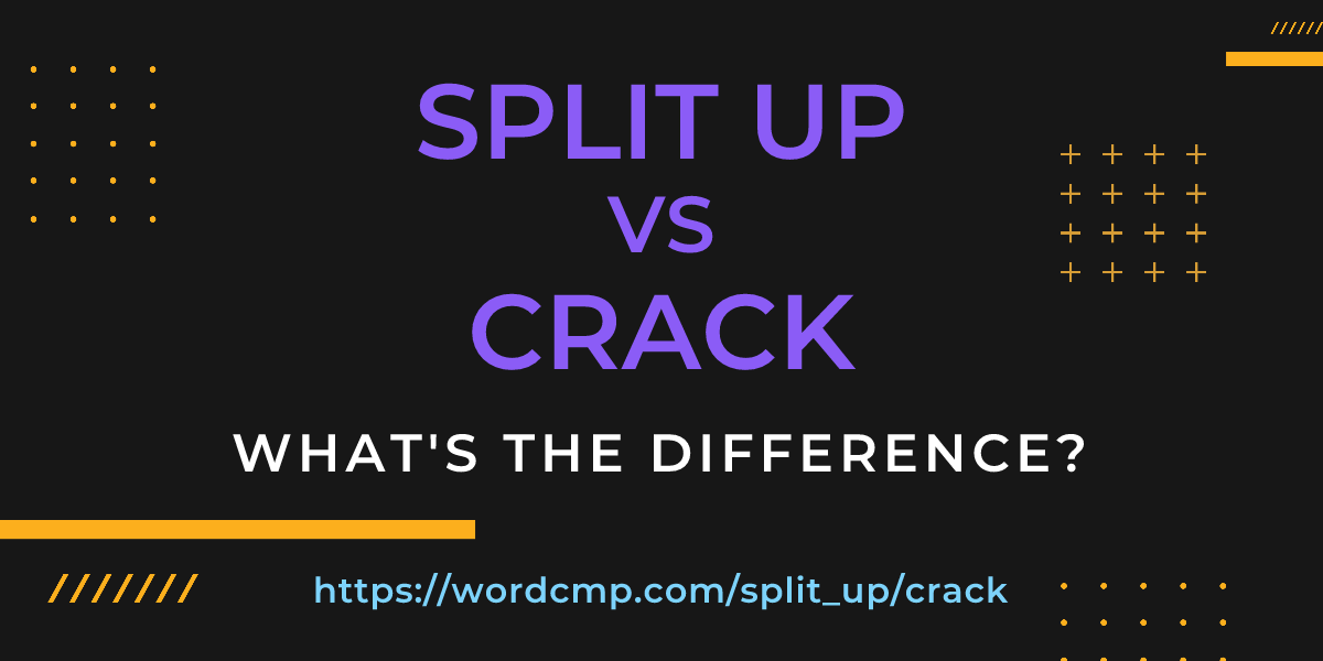 Difference between split up and crack