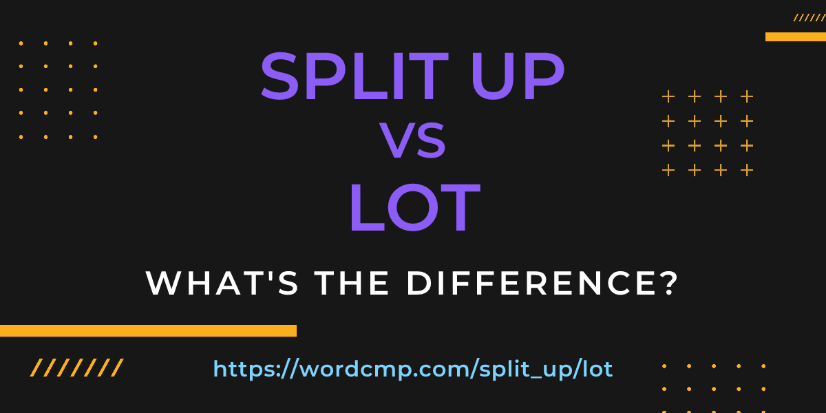 Difference between split up and lot