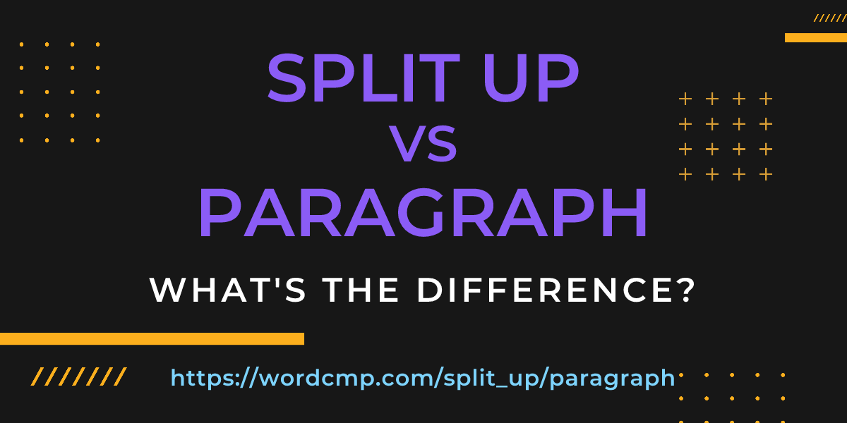 Difference between split up and paragraph