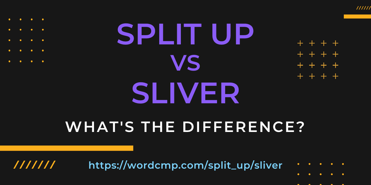 Difference between split up and sliver