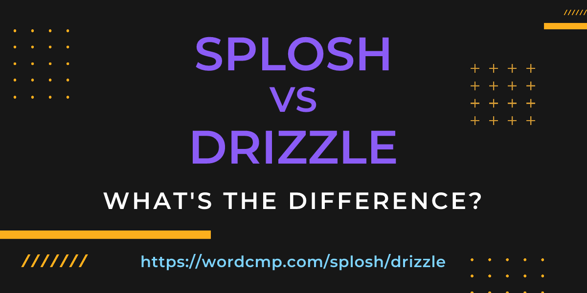 Difference between splosh and drizzle