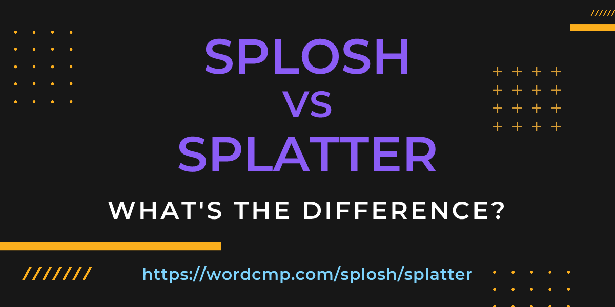 Difference between splosh and splatter