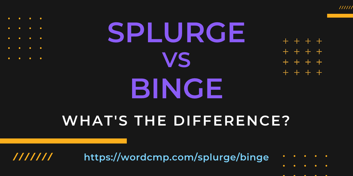 Difference between splurge and binge