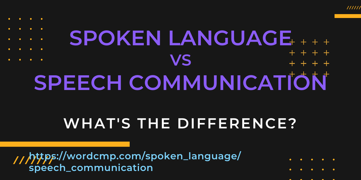 Difference between spoken language and speech communication