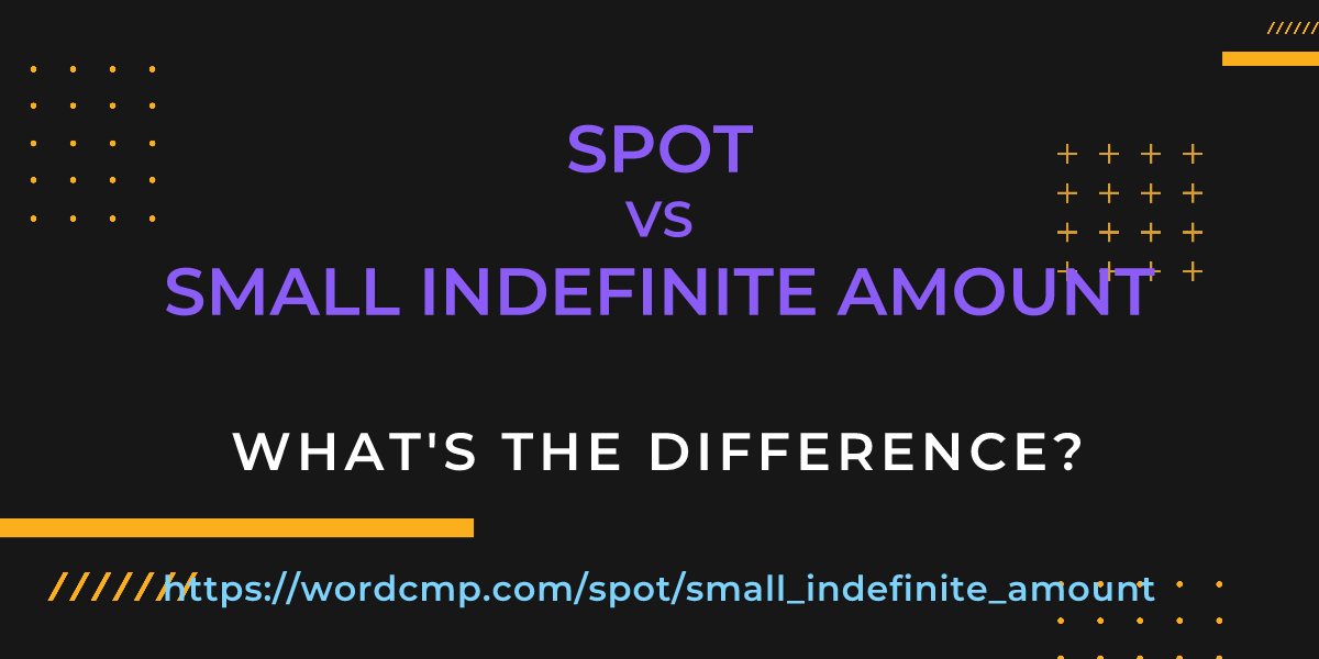 Difference between spot and small indefinite amount