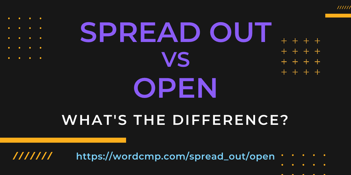 Difference between spread out and open