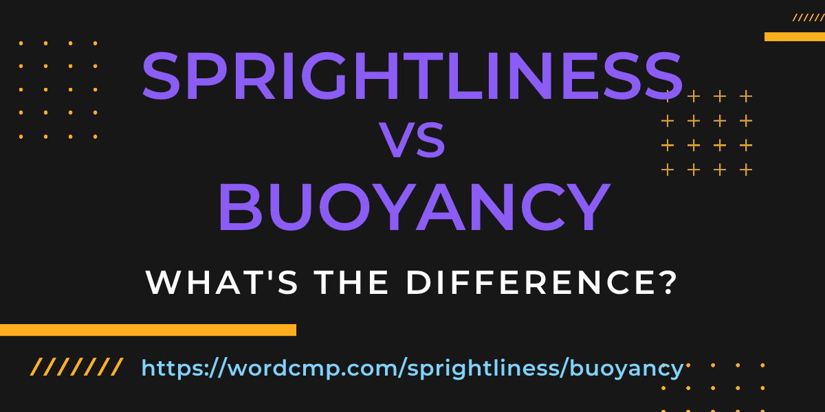 Difference between sprightliness and buoyancy