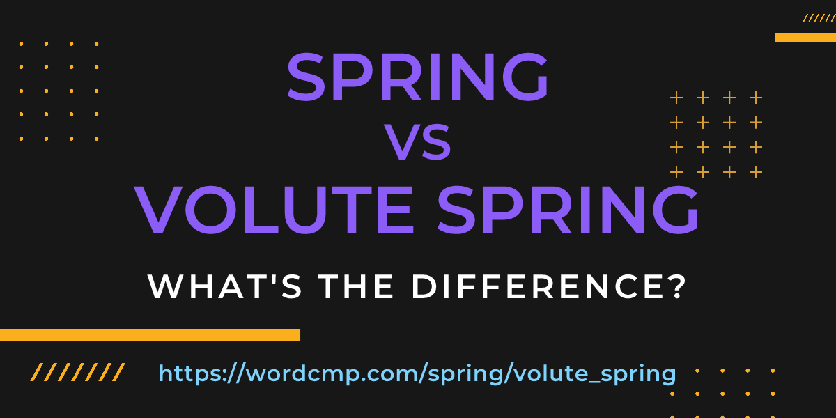 Difference between spring and volute spring