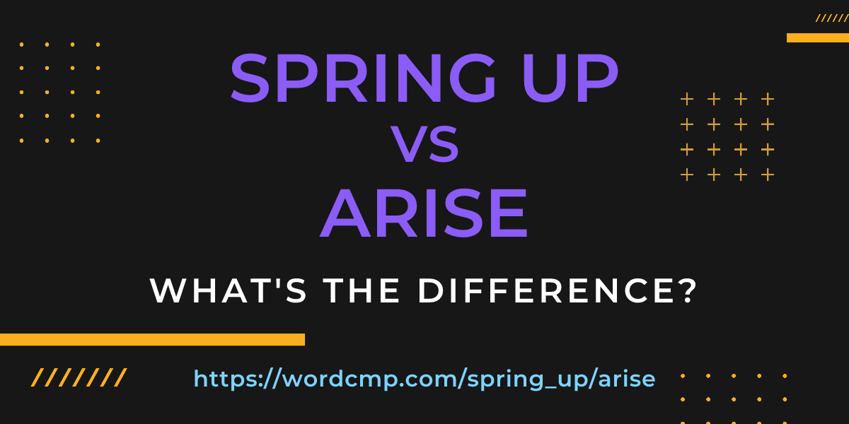 Difference between spring up and arise