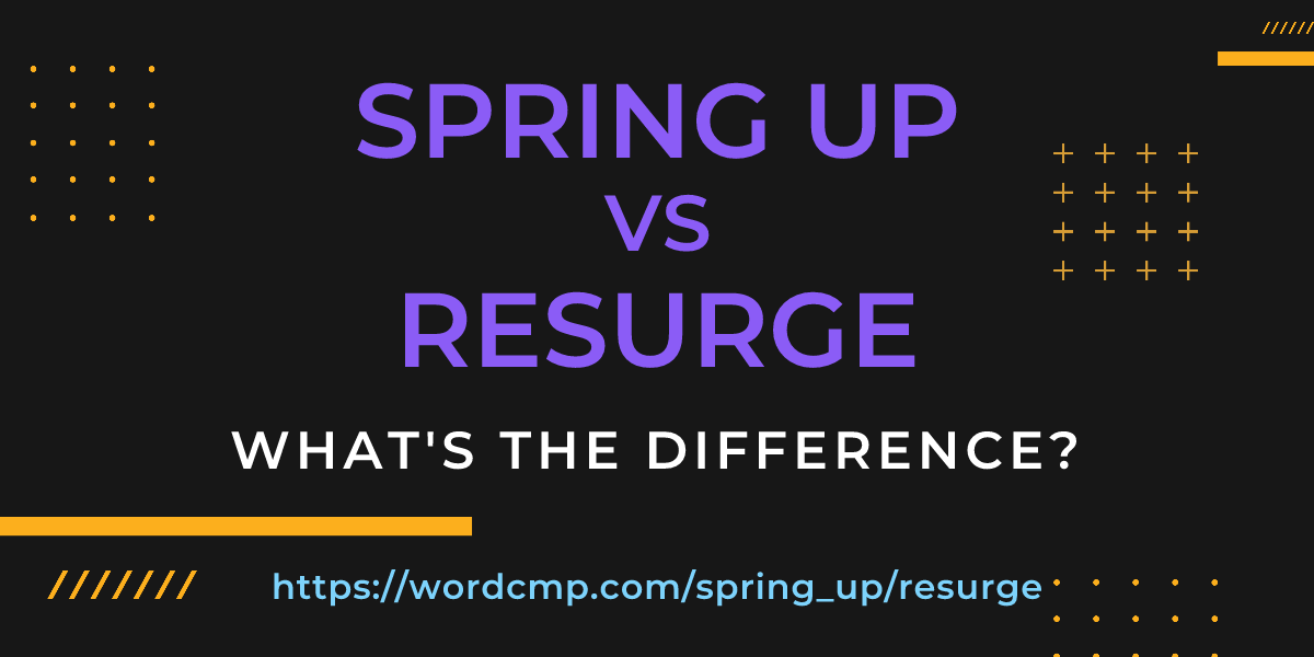 Difference between spring up and resurge