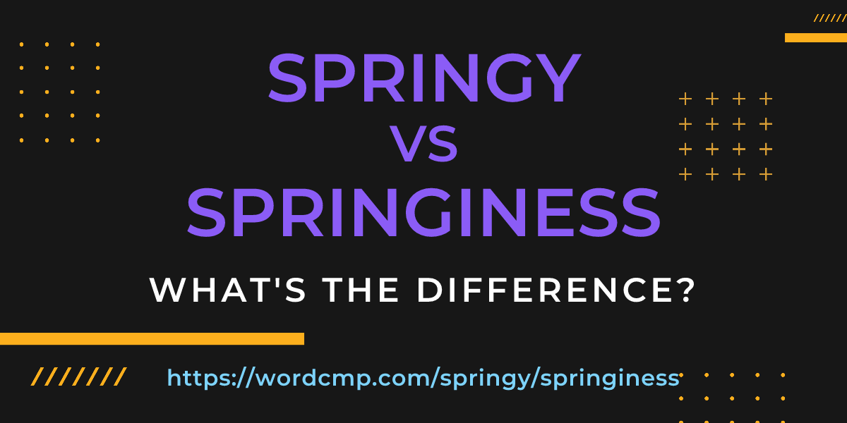 Difference between springy and springiness