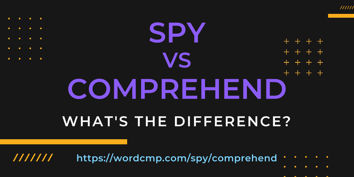 Difference between spy and comprehend