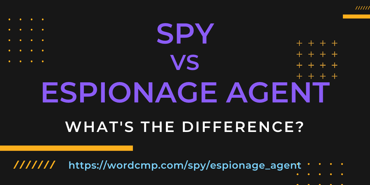 Difference between spy and espionage agent
