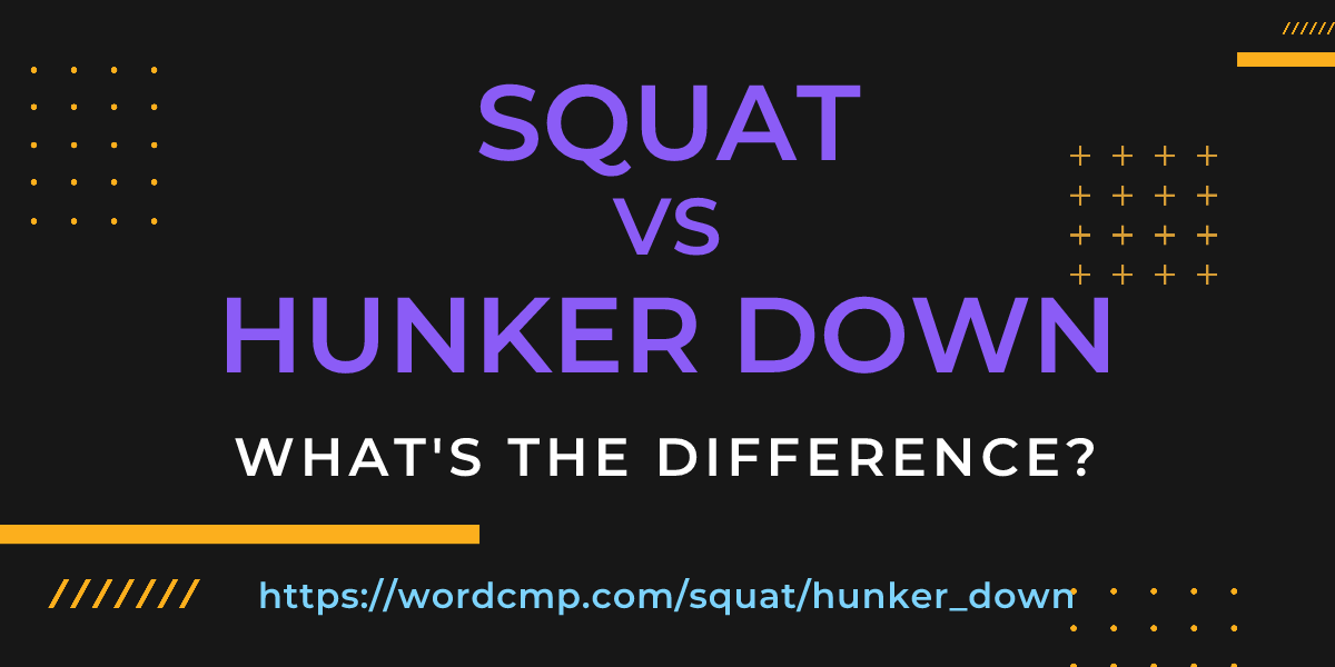 Difference between squat and hunker down
