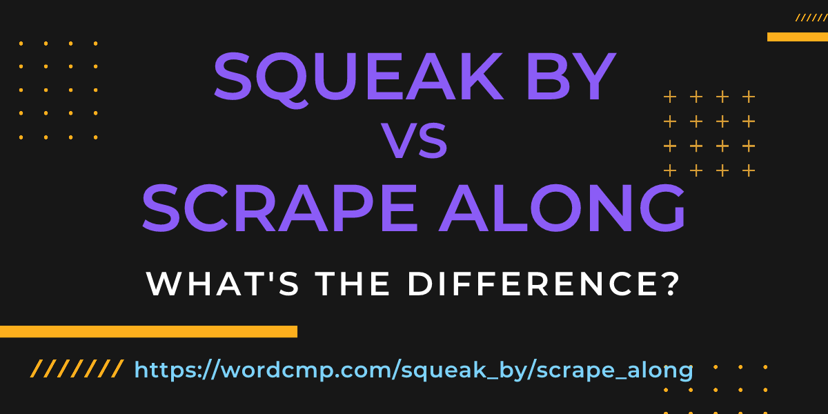 Difference between squeak by and scrape along