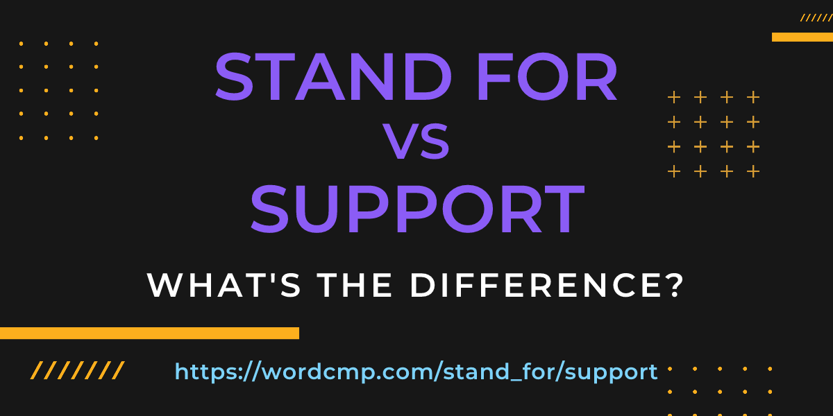 Difference between stand for and support