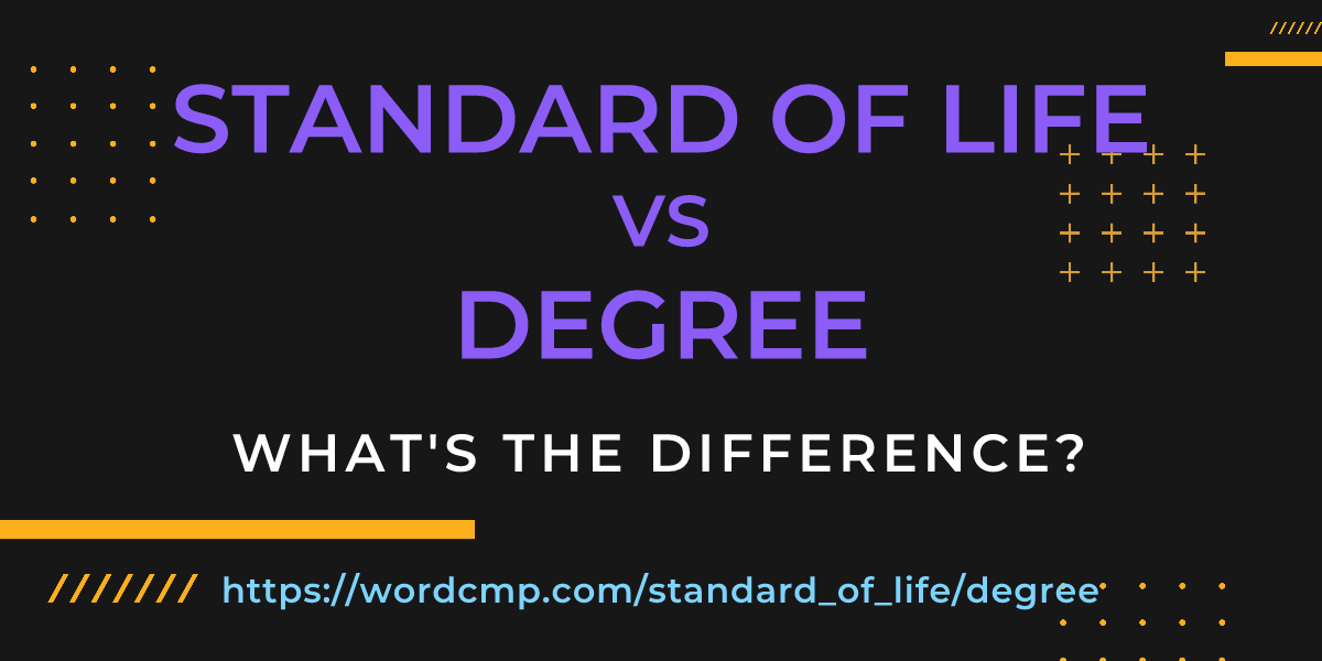 Difference between standard of life and degree