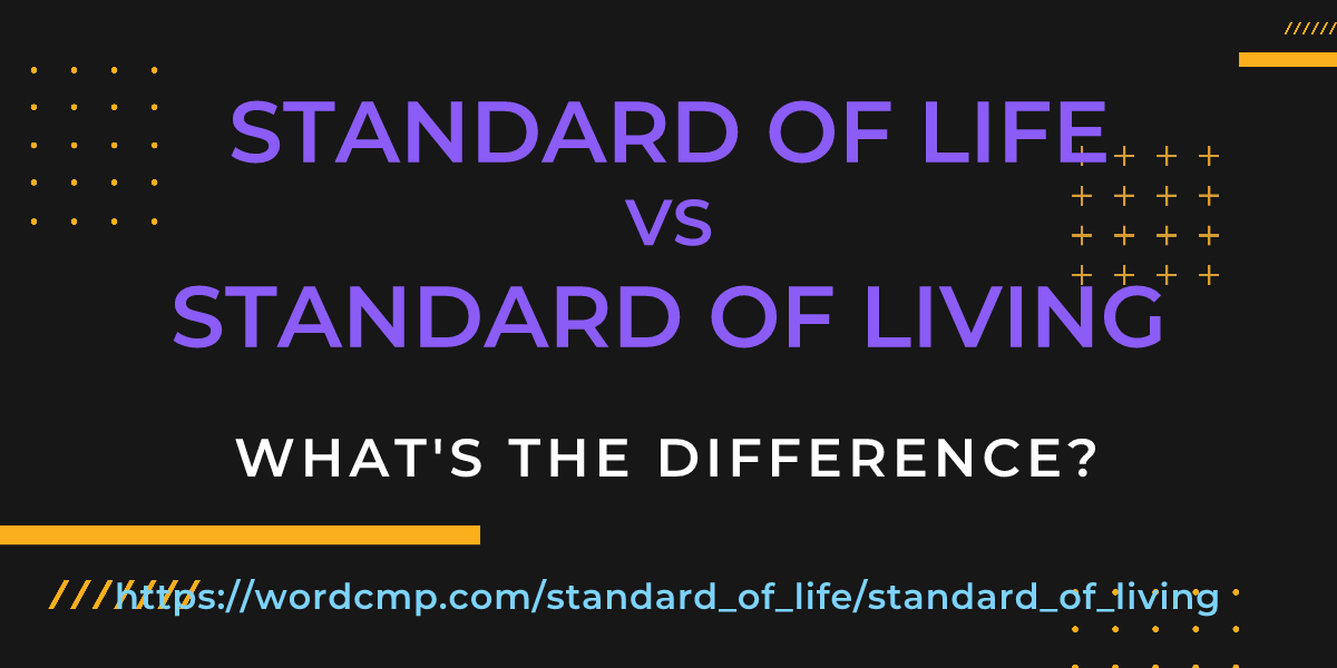Difference between standard of life and standard of living