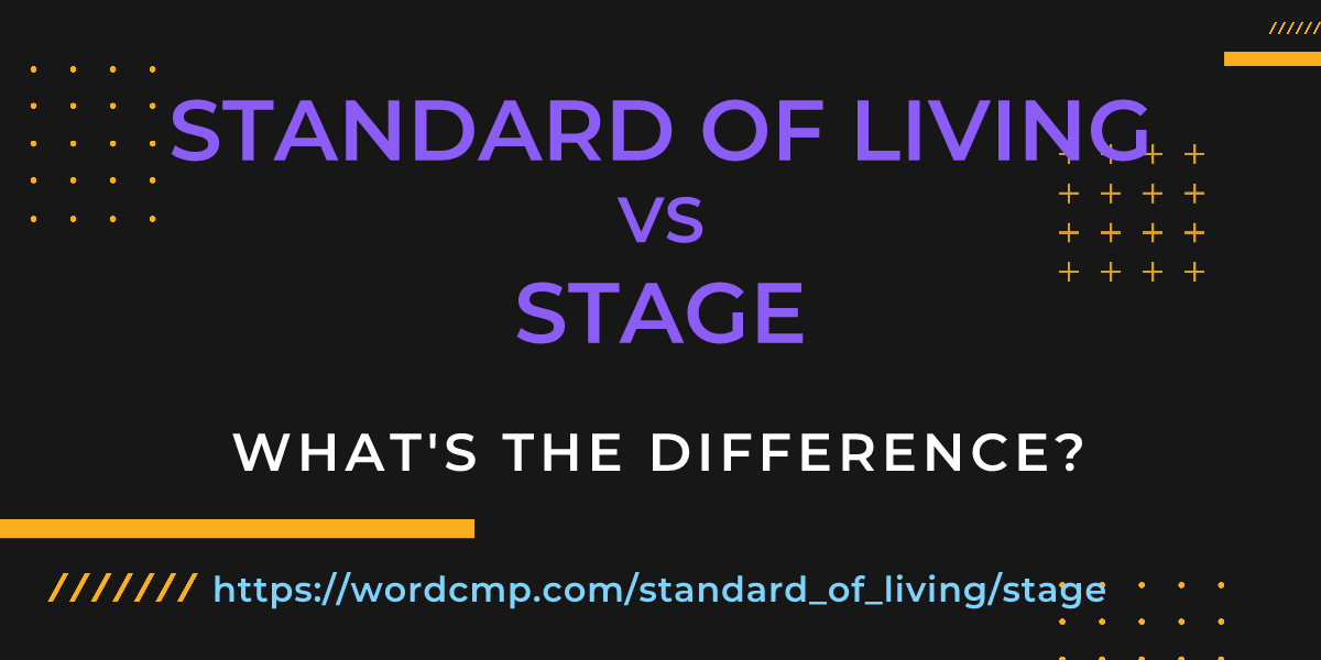 Difference between standard of living and stage