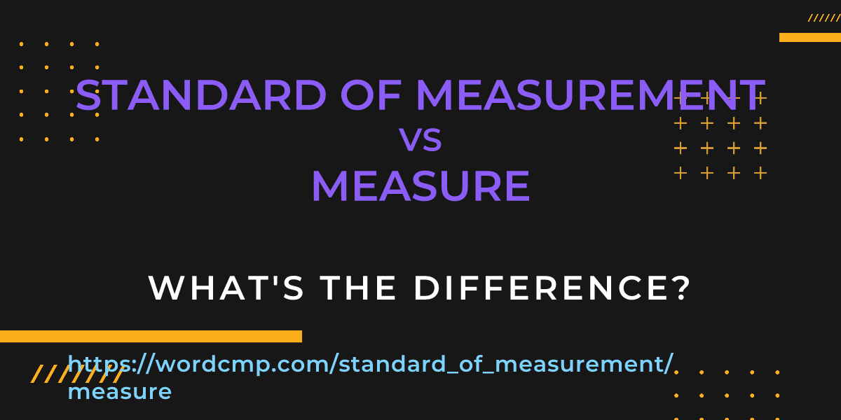 Difference between standard of measurement and measure